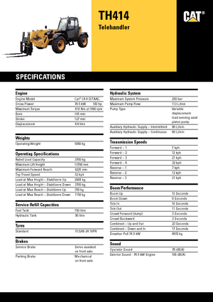Manipuladoras telescópicas Caterpillar TH414