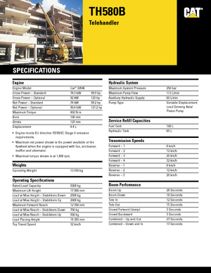 Manipuladoras telescópicas Caterpillar TH 580 B