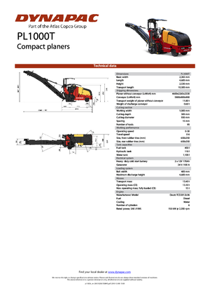Fresadoras de caminos Dynapac PL 1000 T