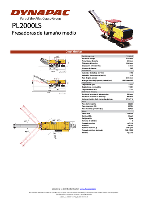 Fresadoras de caminos Dynapac PL 2000 LS
