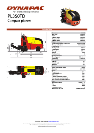 Fresadoras de caminos Dynapac PL 350 TD
