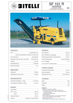 Fresadoras de caminos Bitelli SF 101 R