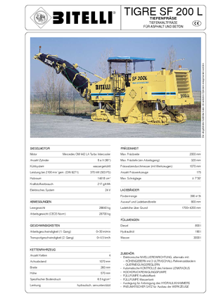 Fresadoras de caminos Bitelli SF 200 L