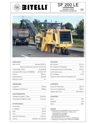 Fresadoras de caminos Bitelli SF 200 LE