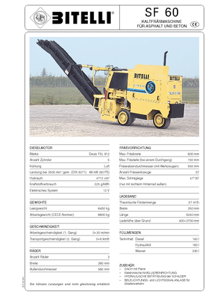 Fresadoras de caminos Bitelli SF 60