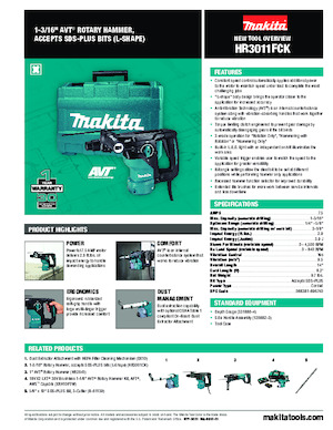 Martillos Rotativos Makita HR3011FCK