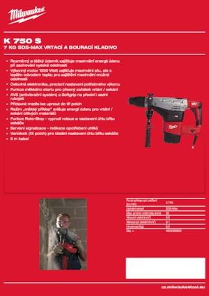Martillos Rotativos Milwaukee K 750 S