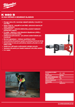 Martillos Rotativos Milwaukee K 950 S