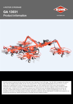 Rastrillos rotativos Kuhn GA 13031