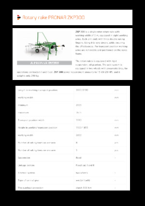 Rastrillos rotativos Pronar ZKP 300 