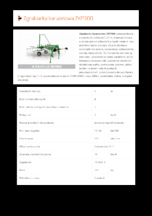 Rastrillos rotativos Pronar ZKP 300 