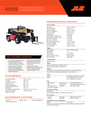 Manipuladoras telescópicas con vehículo superpuesto JLG R1370 