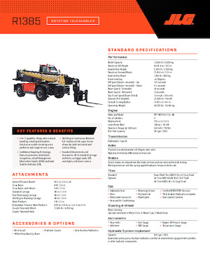 Manipuladoras telescópicas con vehículo superpuesto JLG R1385
