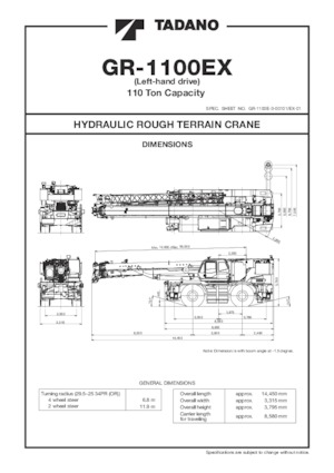 Grúas  RT Tadano GR-1100EX-3