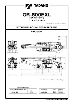 Grúas  RT Tadano GR-500EXL