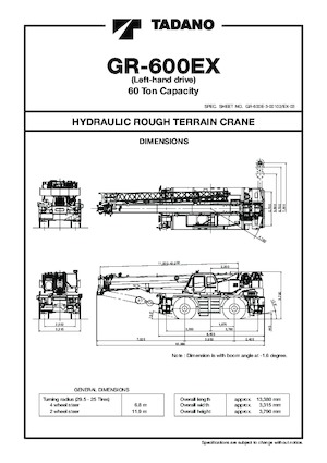 Grúas  RT Tadano GR-600EX-3