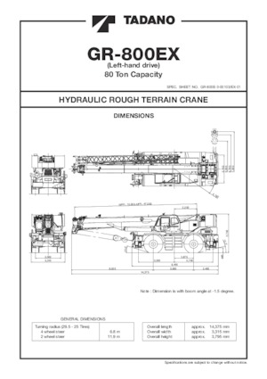 Grúas  RT Tadano GR-800EX-3