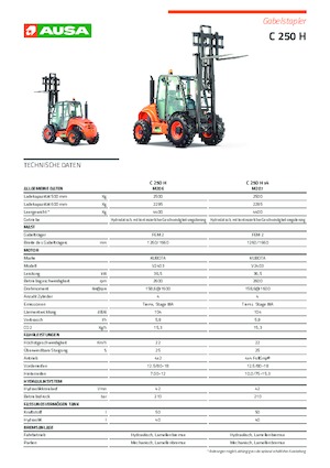 Carretillas elevadoras todo terreno Ausa C 250 H