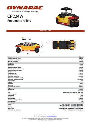 Rodillos de neumáticos Dynapac CP 224 W