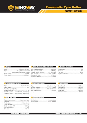 Rodillos de neumáticos Sinoway SWP1826H 