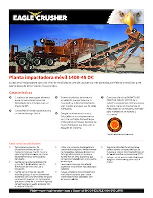 Plantas de reciclaje de escombros Eagle Crusher 1400-45 OC