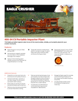 Plantas de reciclaje de escombros Eagle Crusher 400-04 CV