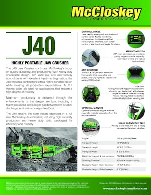 Plantas de reciclaje de escombros McCloskey J40