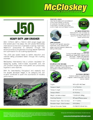 Plantas de reciclaje de escombros McCloskey J50