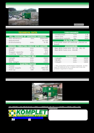 Plantas de reciclaje de escombros Komplet M 2000