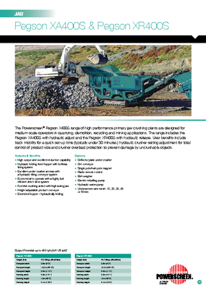 Plantas de reciclaje de escombros Powerscreen Pegson XR 400 S