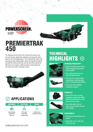 Plantas de reciclaje de escombros Powerscreen Premiertrak 450