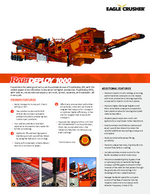 Plantas de reciclaje de escombros Eagle Crusher RapiDeploy 1000