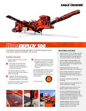 Plantas de reciclaje de escombros Eagle Crusher RapiDeploy 500