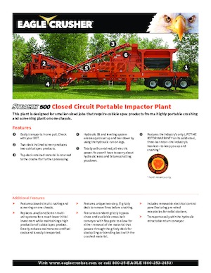 Plantas de reciclaje de escombros Eagle Crusher Stealth 500 CC