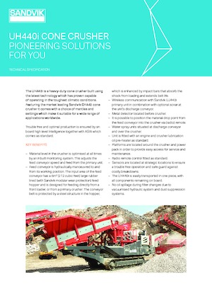 Plantas de reciclaje de escombros Sandvik UH440i