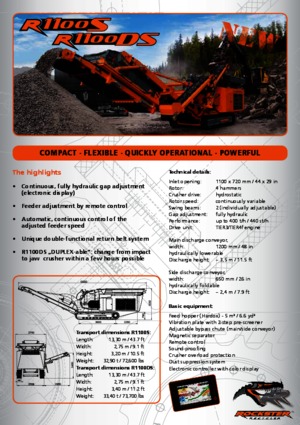 Plantas de reciclaje de escombros Rockster R1100S 