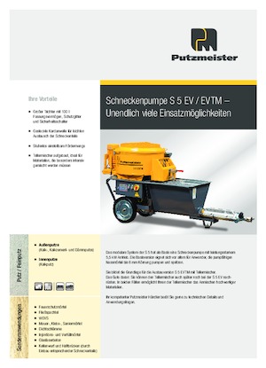 Bombas  de dragado de tornillo Putzmeister S 5 EVTM