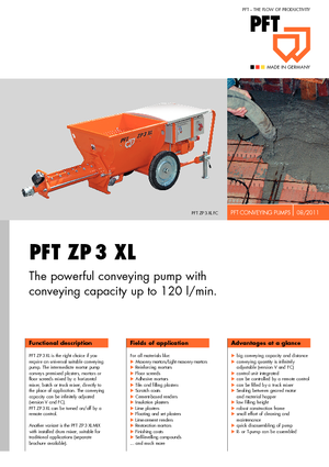Bombas  de dragado de tornillo PFT ZP 3 XL V