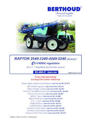 Pulverizadoras automotrices Berthoud RAPTOR 3240