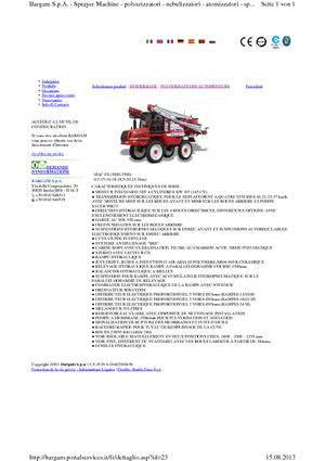 Pulverizadoras automotrices Bargam Mac 2000 ES C