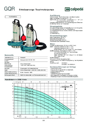 Bombas de aguas residuales Calpeda GQR 10-16