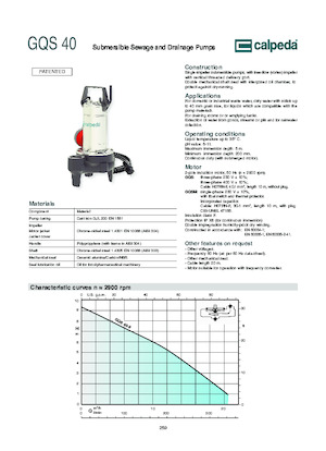 Bombas de aguas residuales Calpeda GQS 40-9
