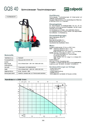 Bombas de aguas residuales Calpeda GQV 50-8