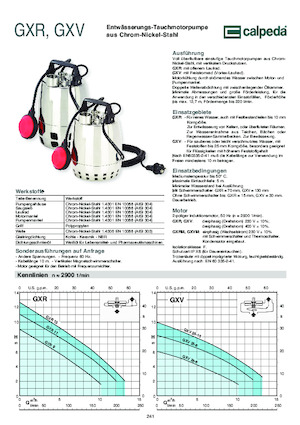 Bombas de aguas residuales Calpeda GXR 12-18