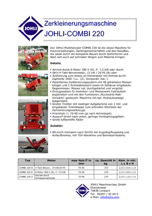 Trituradoras Johli Combi 220 B