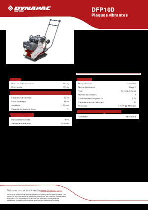 Planchas vibratorias de una dirección Dynapac DFP10D 