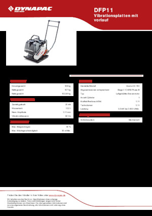 Planchas vibratorias de una dirección Dynapac DFP11