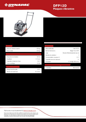 Planchas vibratorias de una dirección Dynapac DFP12D