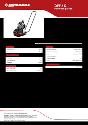 Planchas vibratorias de una dirección Dynapac DFP5X