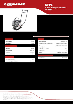 Planchas vibratorias de una dirección Dynapac DFP6